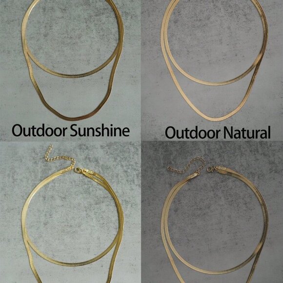 Yellow Gold Casual Women's Snake Bone Multi-Layer Necklace - Picture 6 of 6